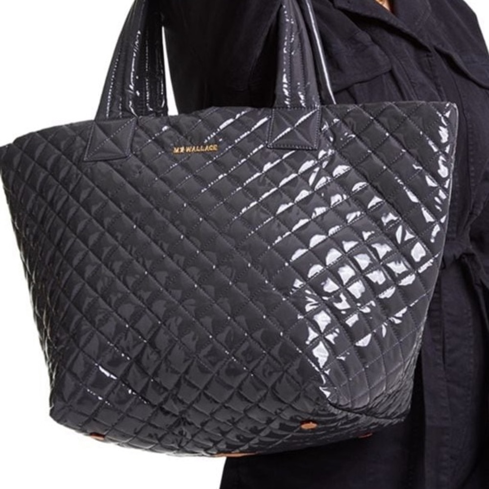 New MZ Wallace magnet lacquer medium metro tote